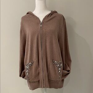 Zenergy by Chico’s Hooded Cardigan with Embellished Pockets